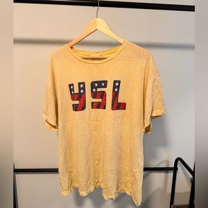 YSL Saint Laurent yellow T shirt
